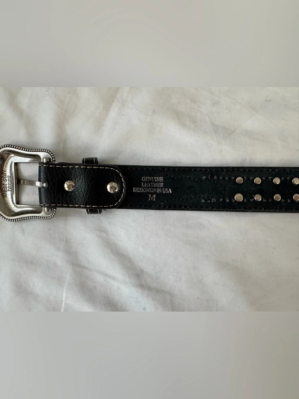 West Star Texas Kids GENUINE LEATHER BELT Brown & Black Western Round conches26”